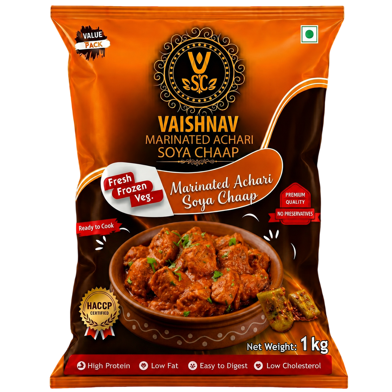 Marinated Achari Soya Chaap